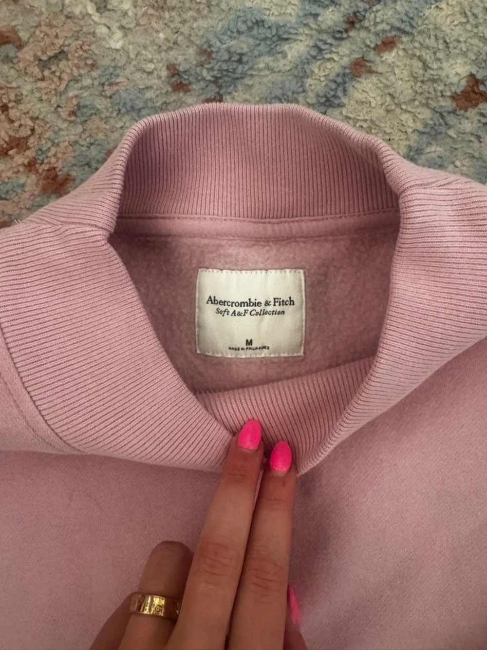 Abercrombie & Fitch Light Pink Pullover Sweatshirt - Picture 2 of 2